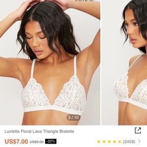 Floral white lace bralette